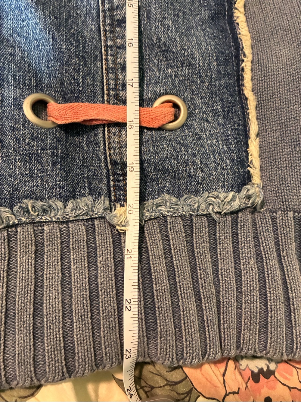 Prada Blue Denim & Gray Knit Zip Jacket - Picture 6 of 11